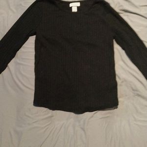 Black ribbed cropped long sleeve